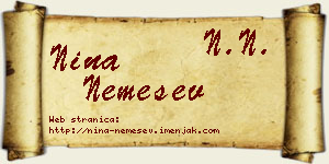 Nina Nemešev vizit kartica